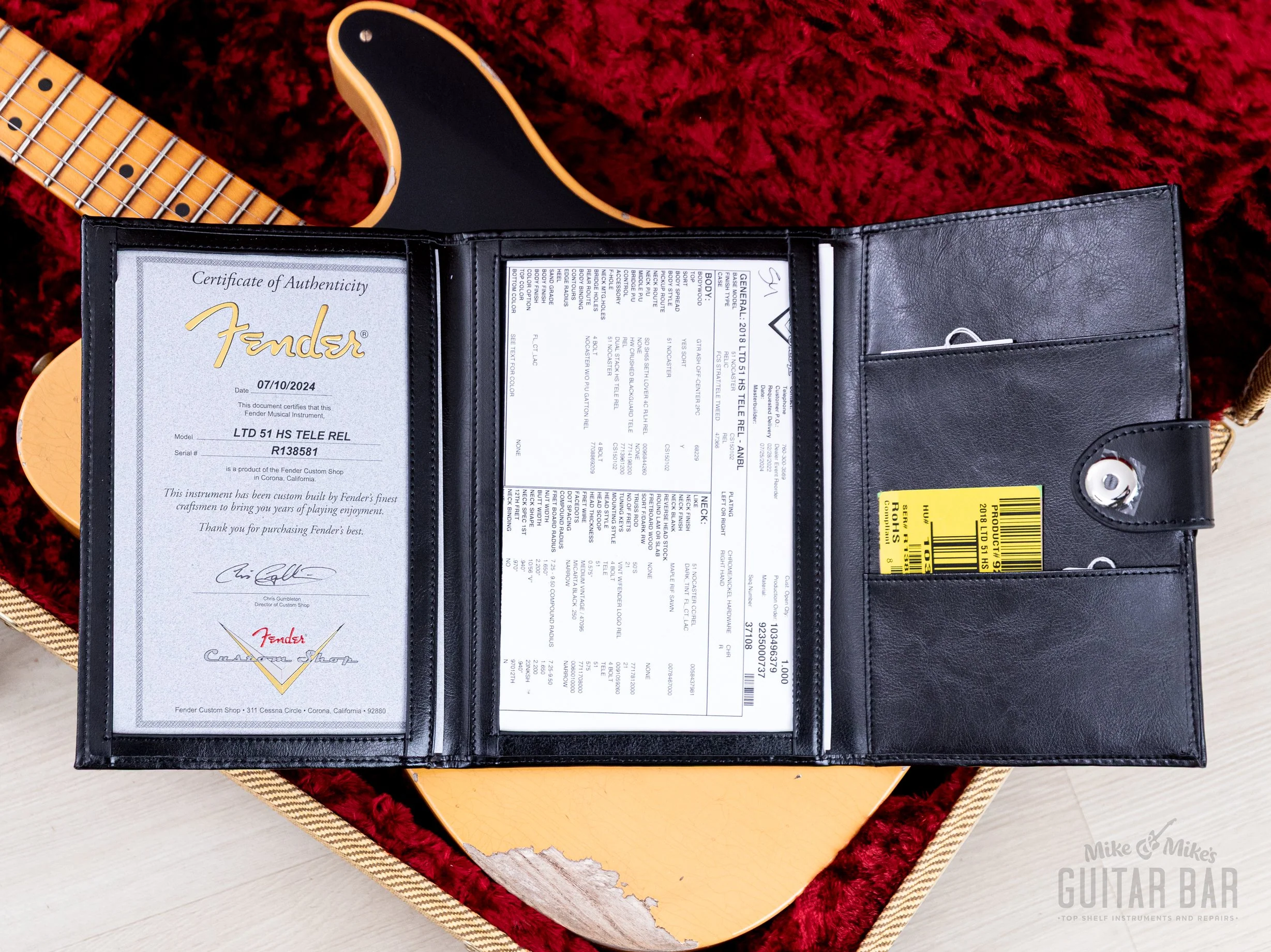Fender Custom Shop Limited '51 Telecaster HS Blackguard Relic w/ Humbucker, Faded Butterscotch - Image 15