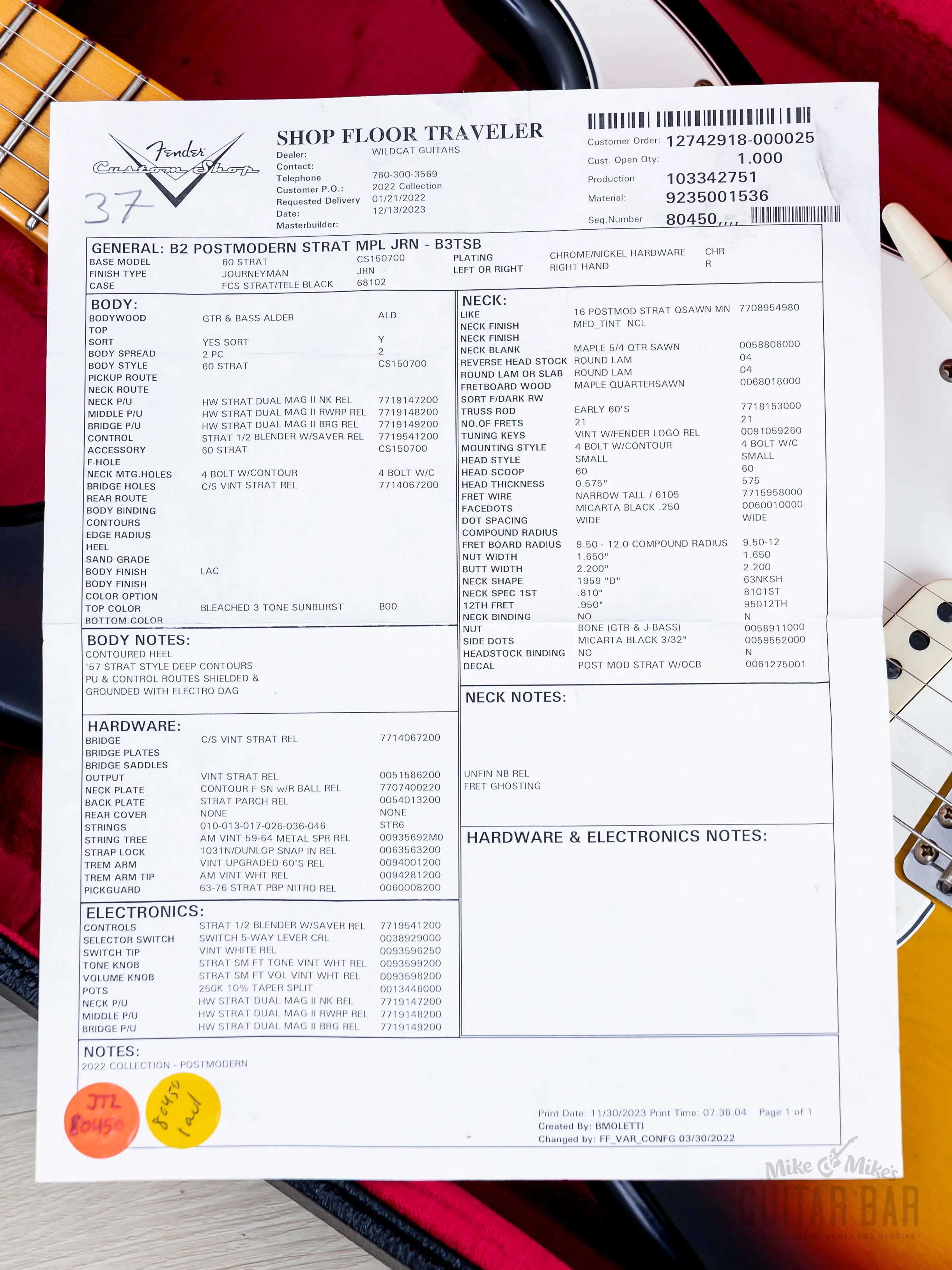 Fender Custom Shop Postmodern Stratocaster Journeyman Relic Bleached Three-Tone Sunburst - Image 13