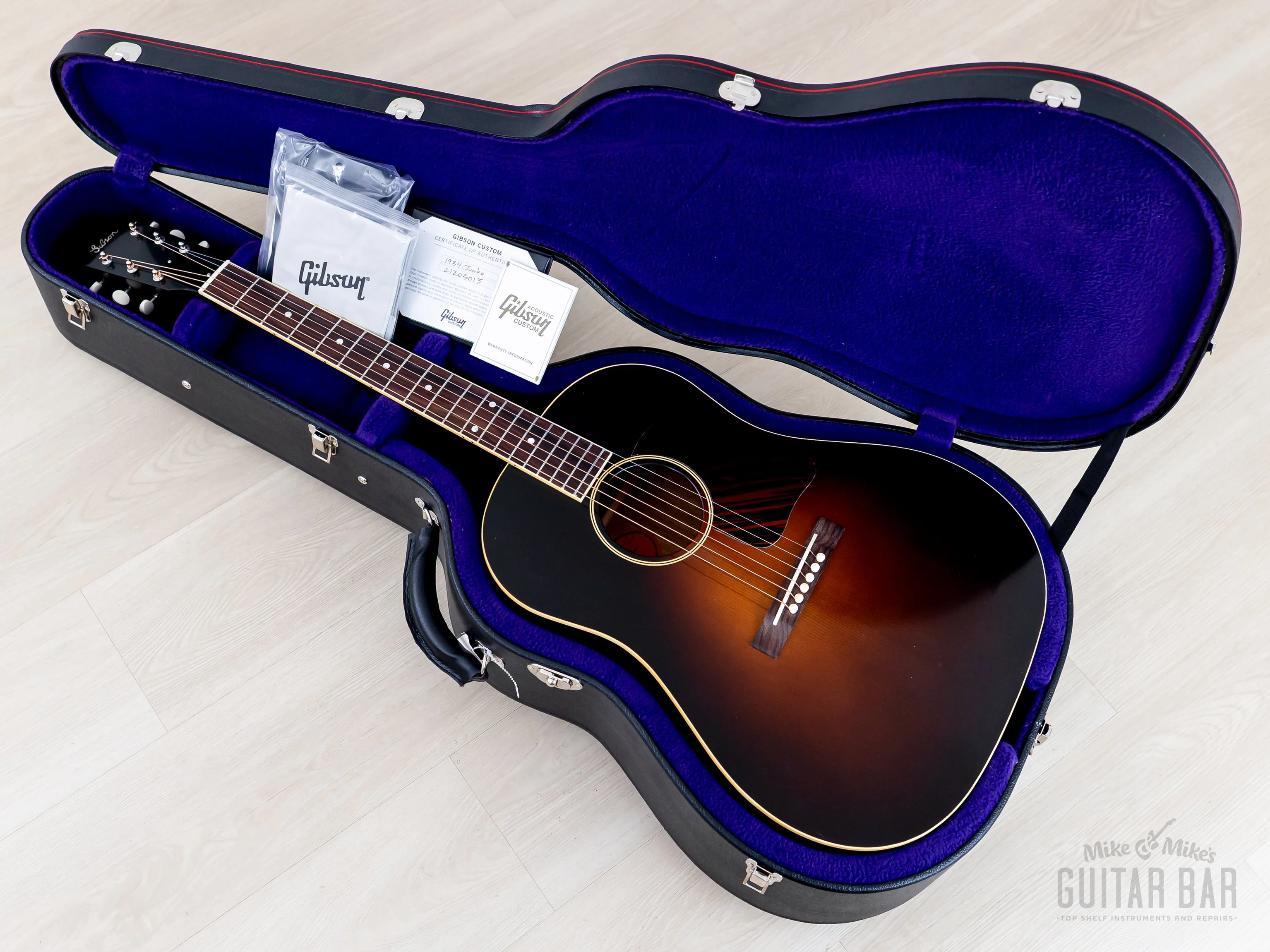 Gibson Custom Historic 1934 Jumbo Reissue, Adirondack Red Spruce, VOS Vintage Sunburst - Image 21