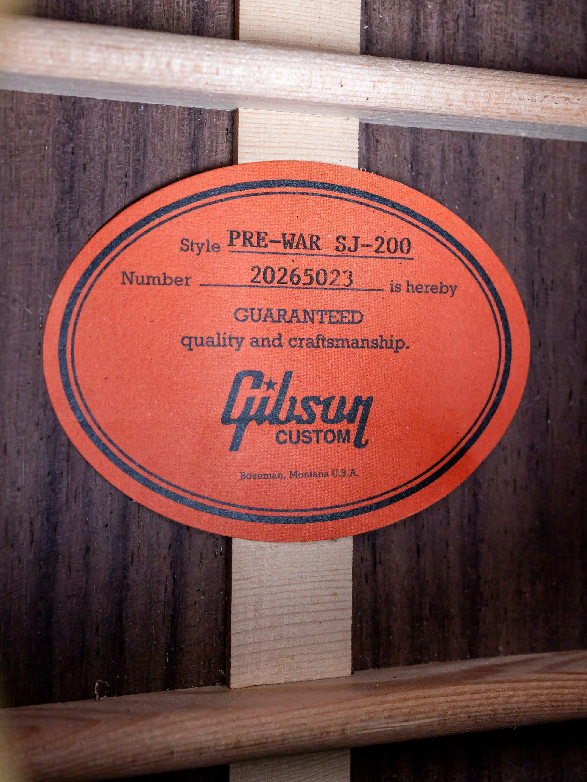 Gibson Custom Historic Pre-War SJ-200 Reissue, Adirondack Red Spruce & Rosewood, Vintage Sunburst VOS - Image 6