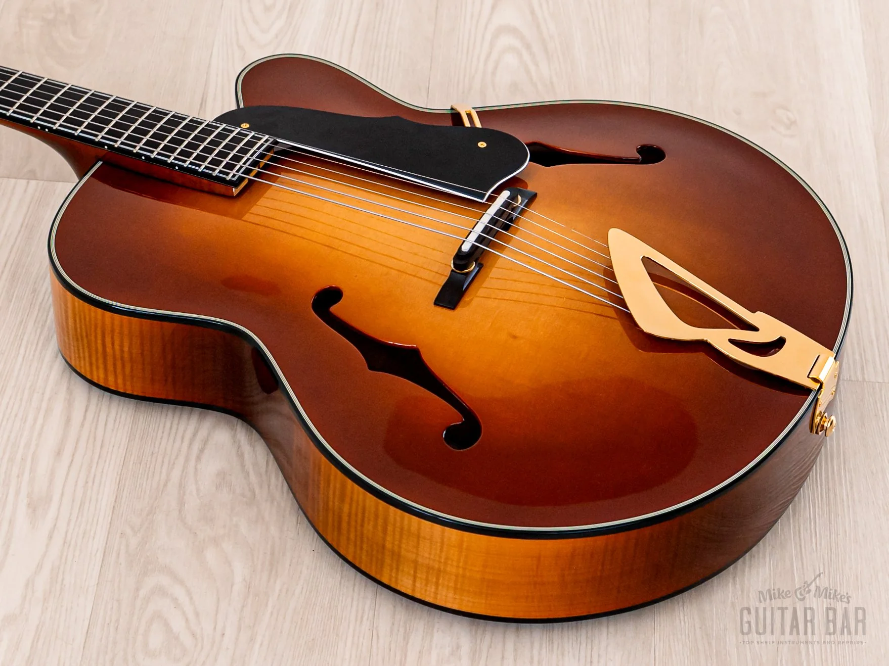 Harvey Leach Cutaway Acoustic Archtop 18" Carved Top, Spruce & Tiger Maple w/ Case - Image 12