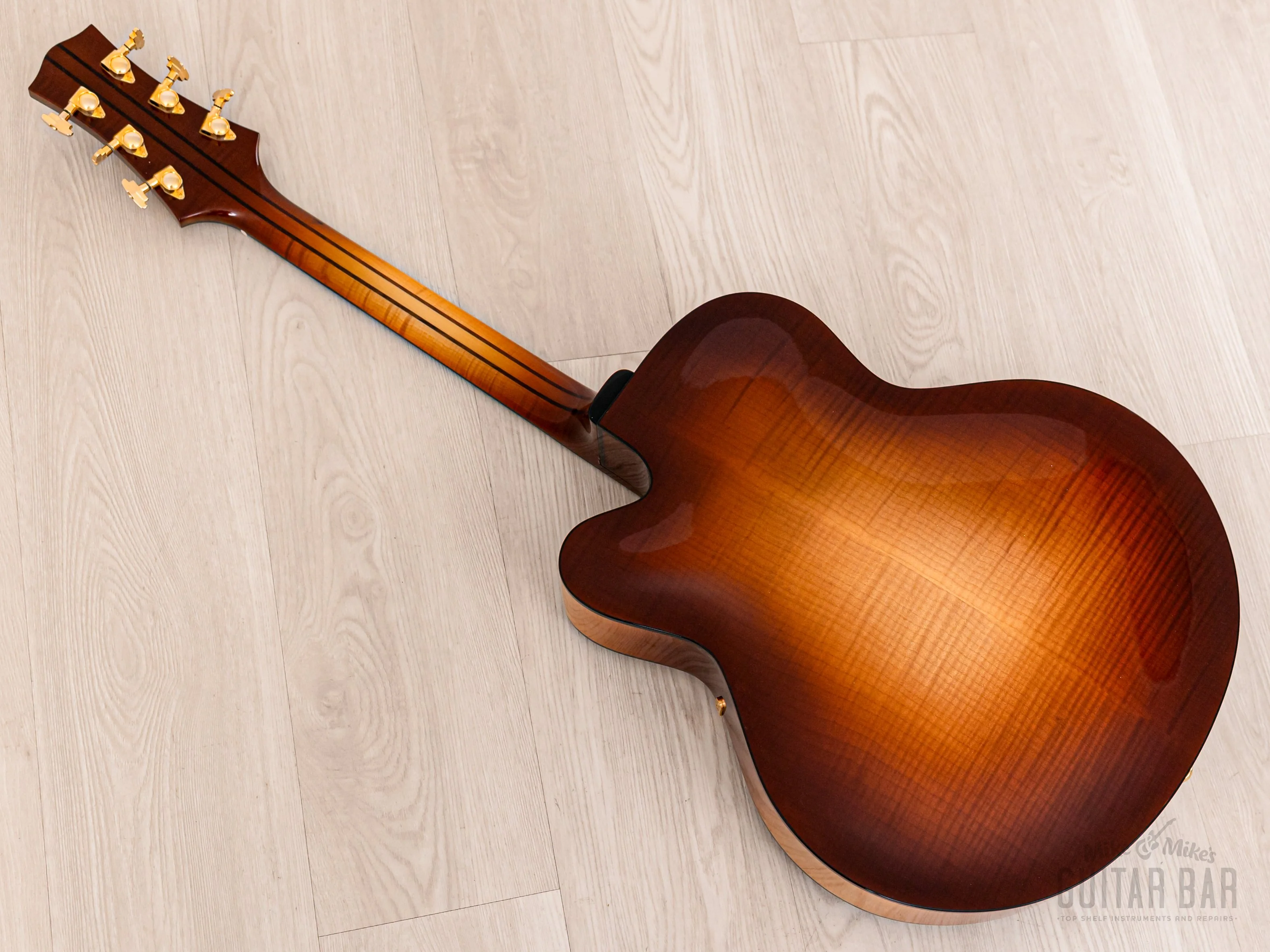 Harvey Leach Cutaway Acoustic Archtop 18" Carved Top, Spruce & Tiger Maple w/ Case - Image 15
