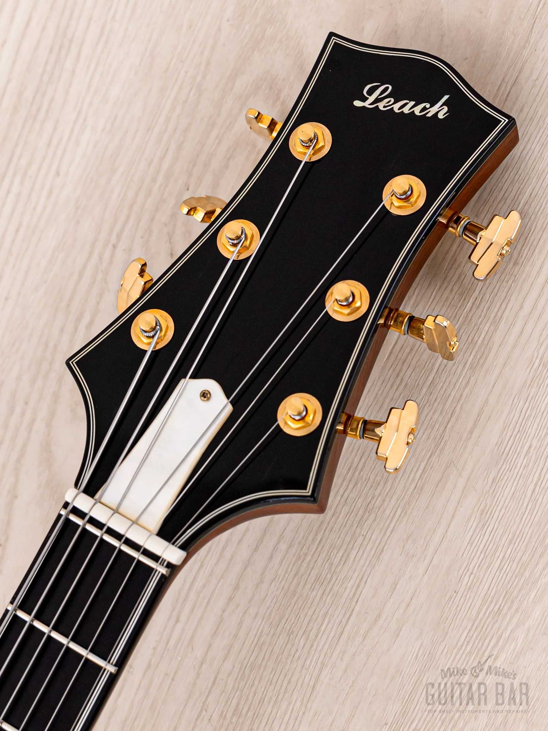 Harvey Leach Cutaway Acoustic Archtop 18" Carved Top, Spruce & Tiger Maple w/ Case - Image 4