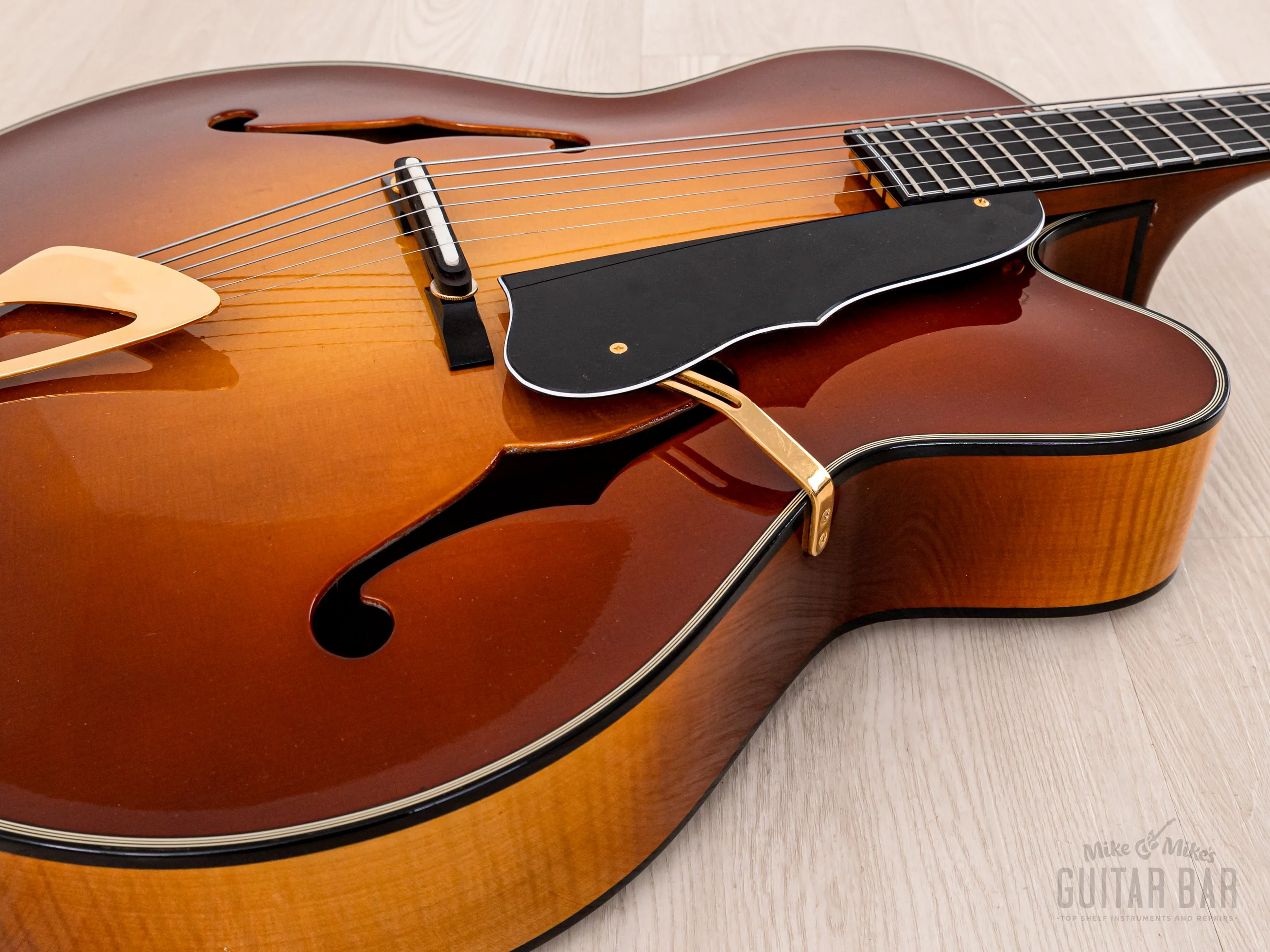 Harvey Leach Cutaway Acoustic Archtop 18" Carved Top, Spruce & Tiger Maple w/ Case - Image 7
