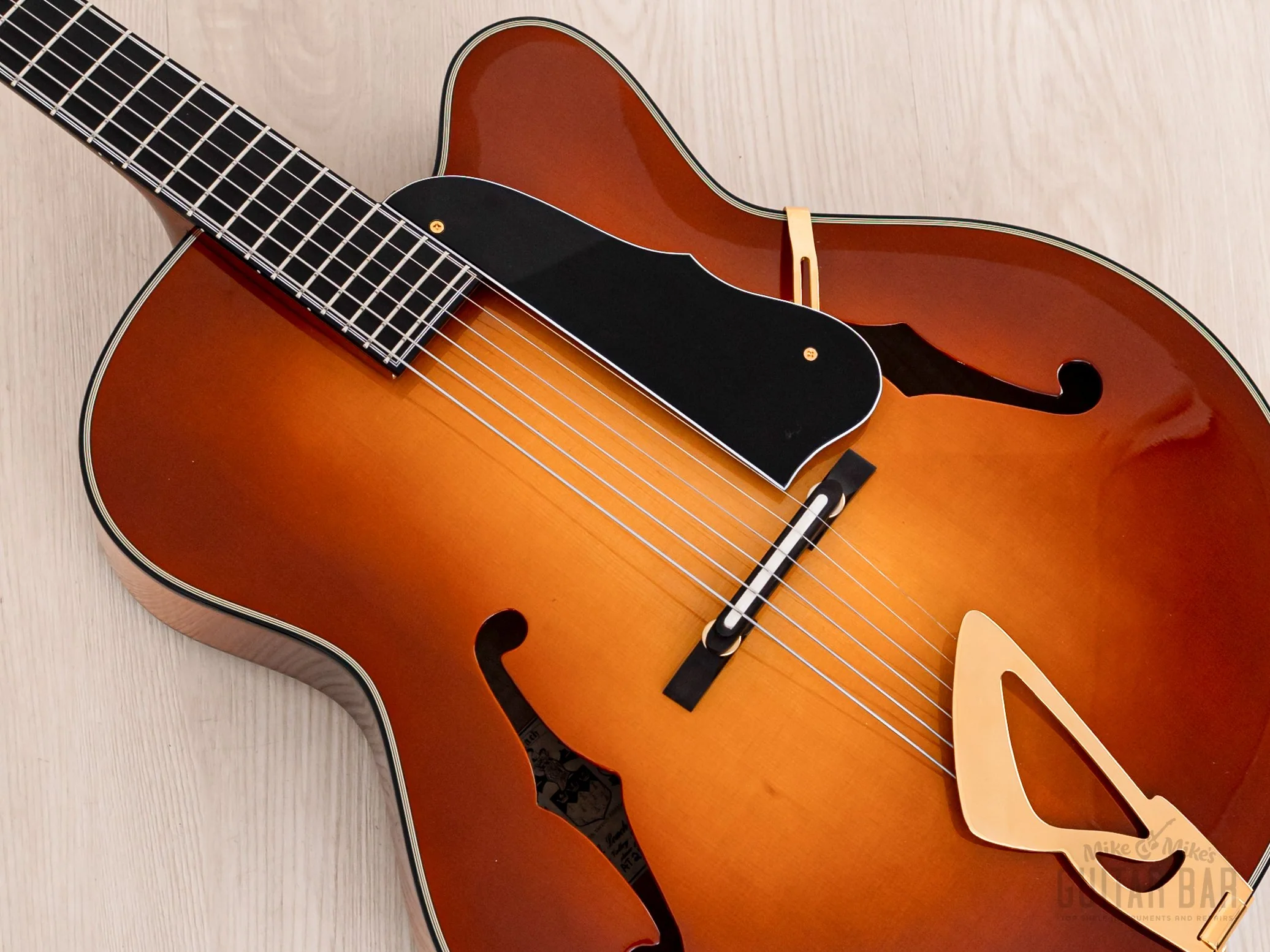 Harvey Leach Cutaway Acoustic Archtop 18" Carved Top, Spruce & Tiger Maple w/ Case - Image 8