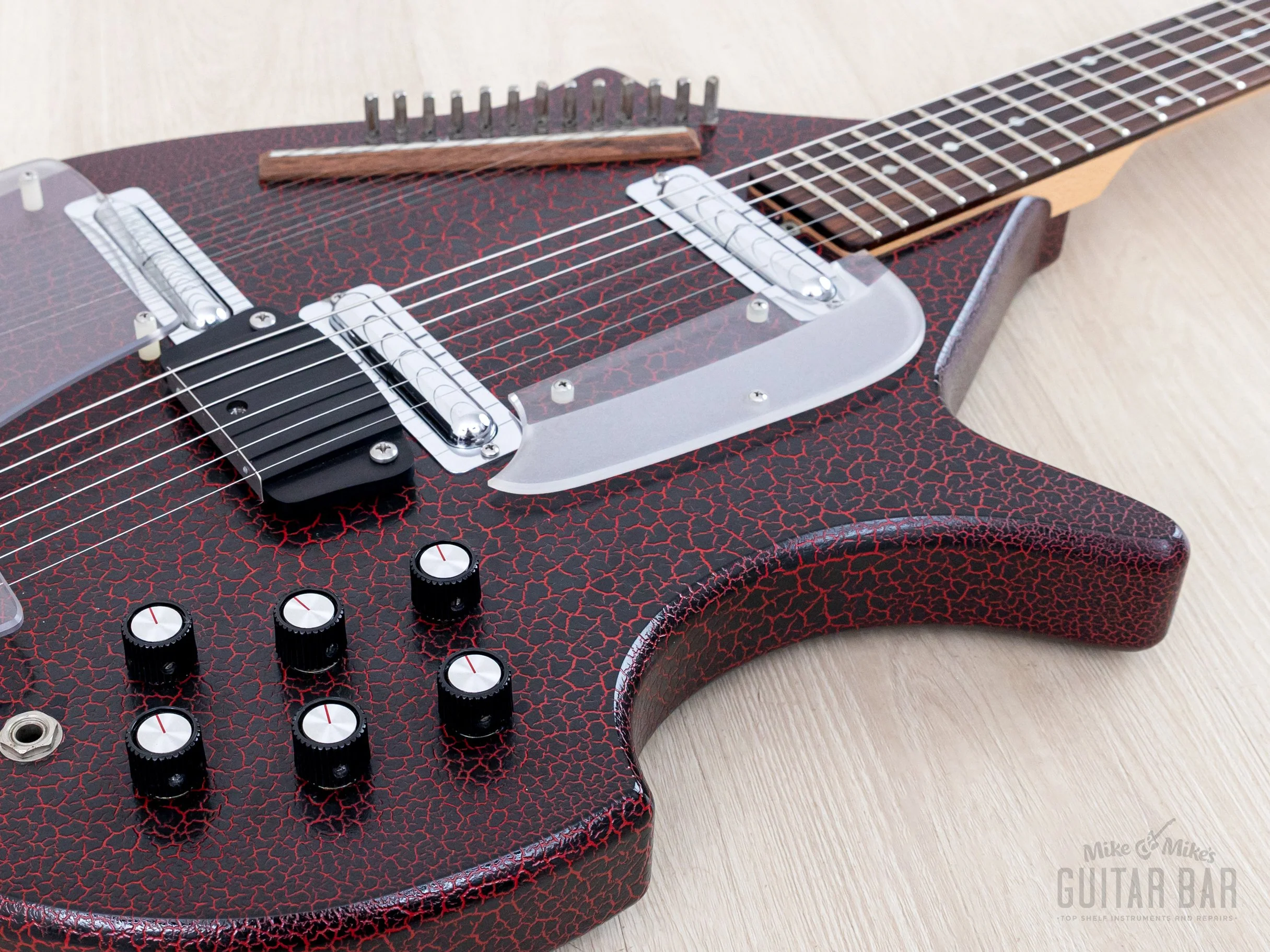 Jerry Jones Electric Master Sitar Red Gator Crackle, Showroom Clean w/ Case - Image 6
