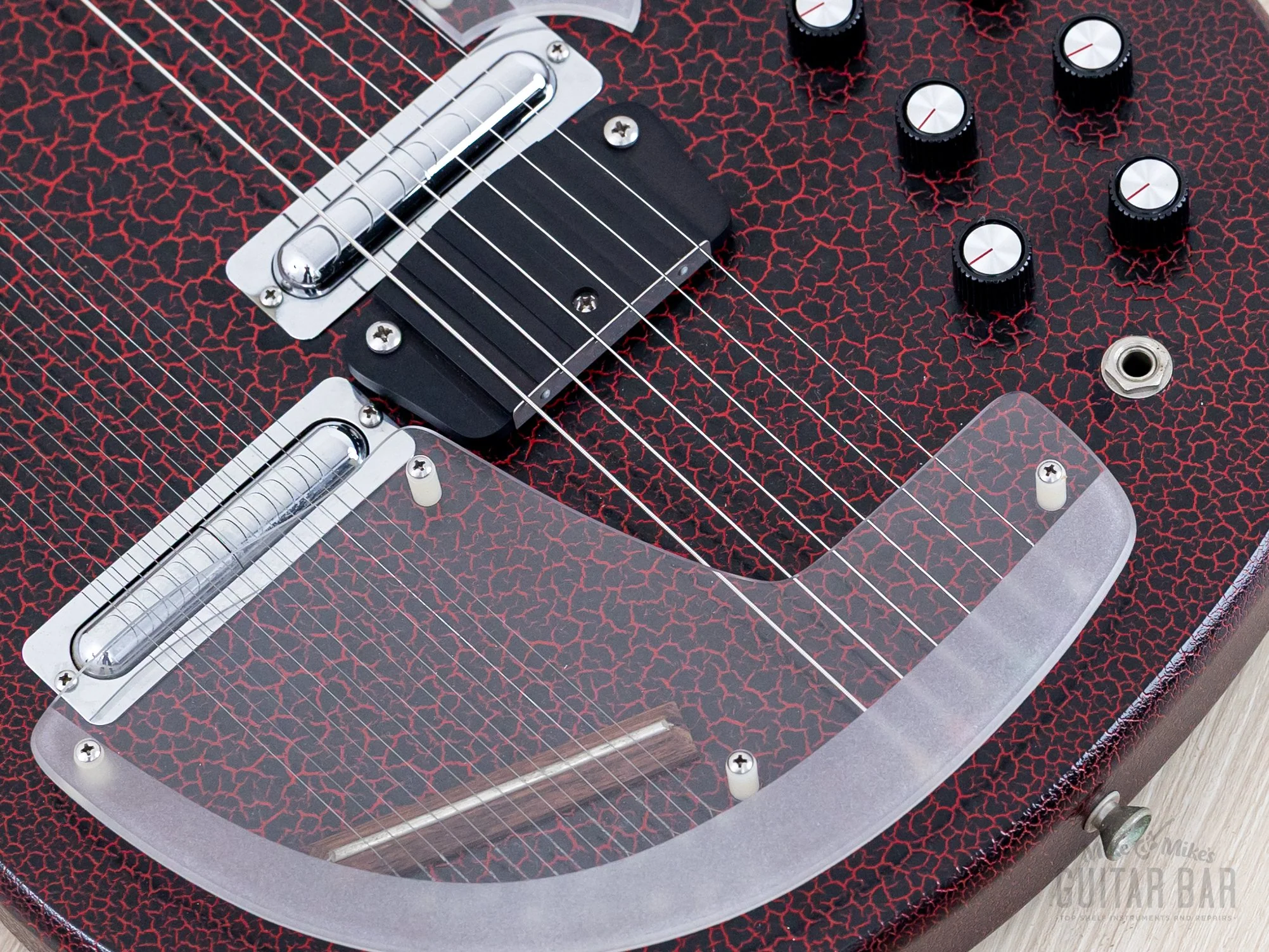 Jerry Jones Electric Master Sitar Red Gator Crackle, Showroom Clean w/ Case - Image 8
