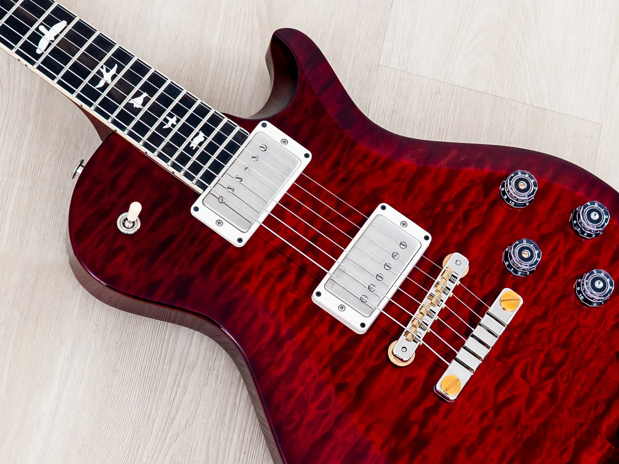 Paul Reed Smith S2 Wood Library McCarty 594 Singlecut Fire Red Burst w/ Ebony Board - Image 7