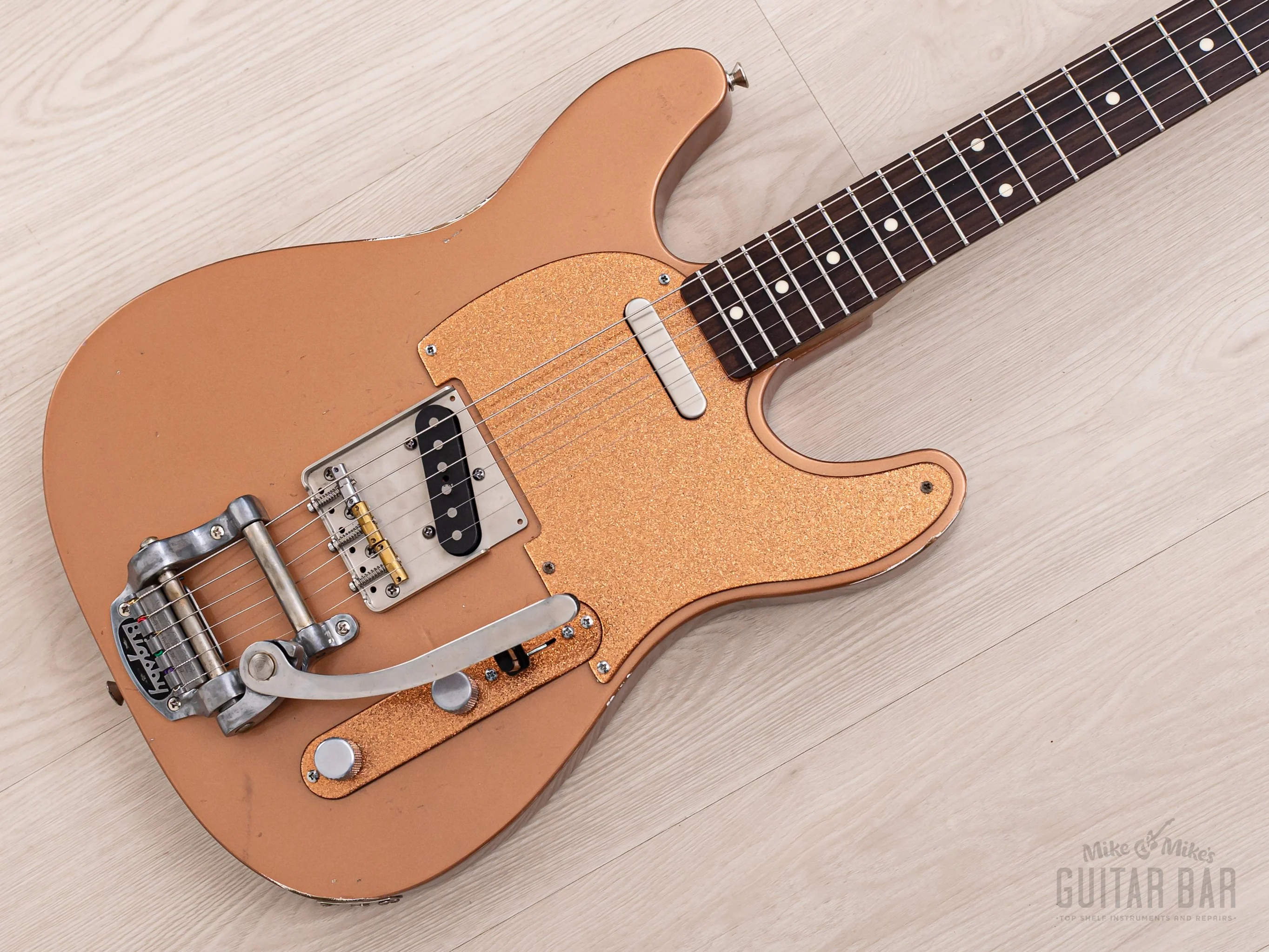Snakehead T-Style Double Cutaway, MJT Body & Fender-Licensed Musicraft Neck, Copper Lacquer w/ Bigsby, Porter Pickups, Case