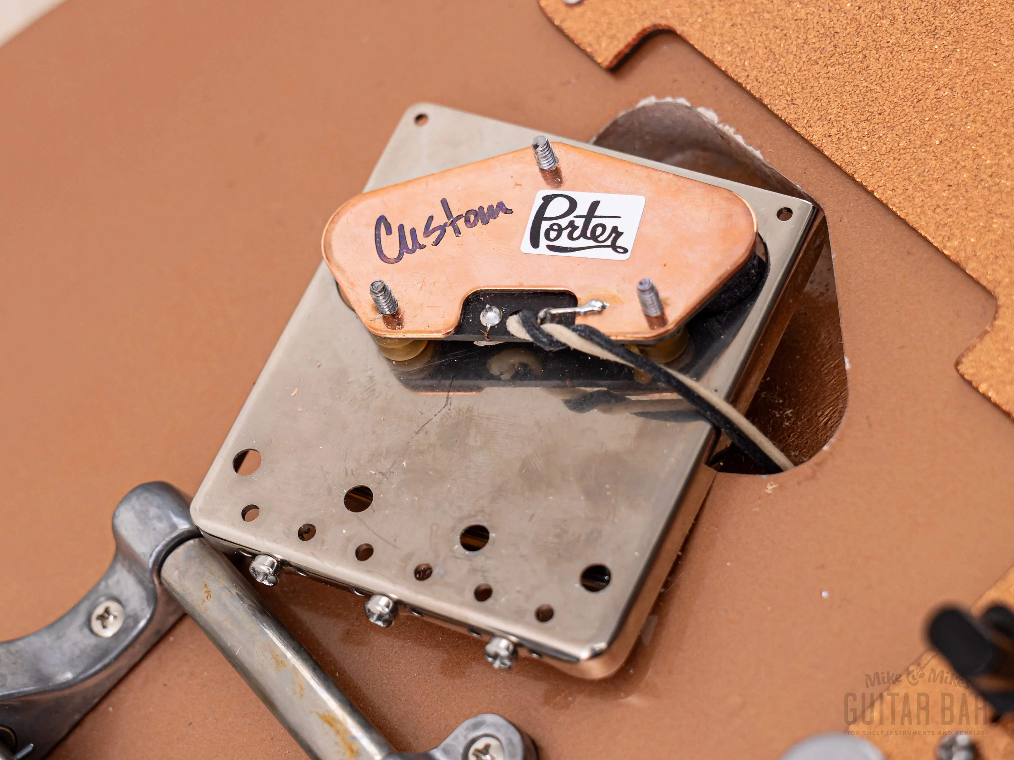 Snakehead T-Style Double Cutaway, MJT Body & Fender-Licensed Musicraft Neck, Copper Lacquer w/ Bigsby, Porter Pickups, Case - Image 18
