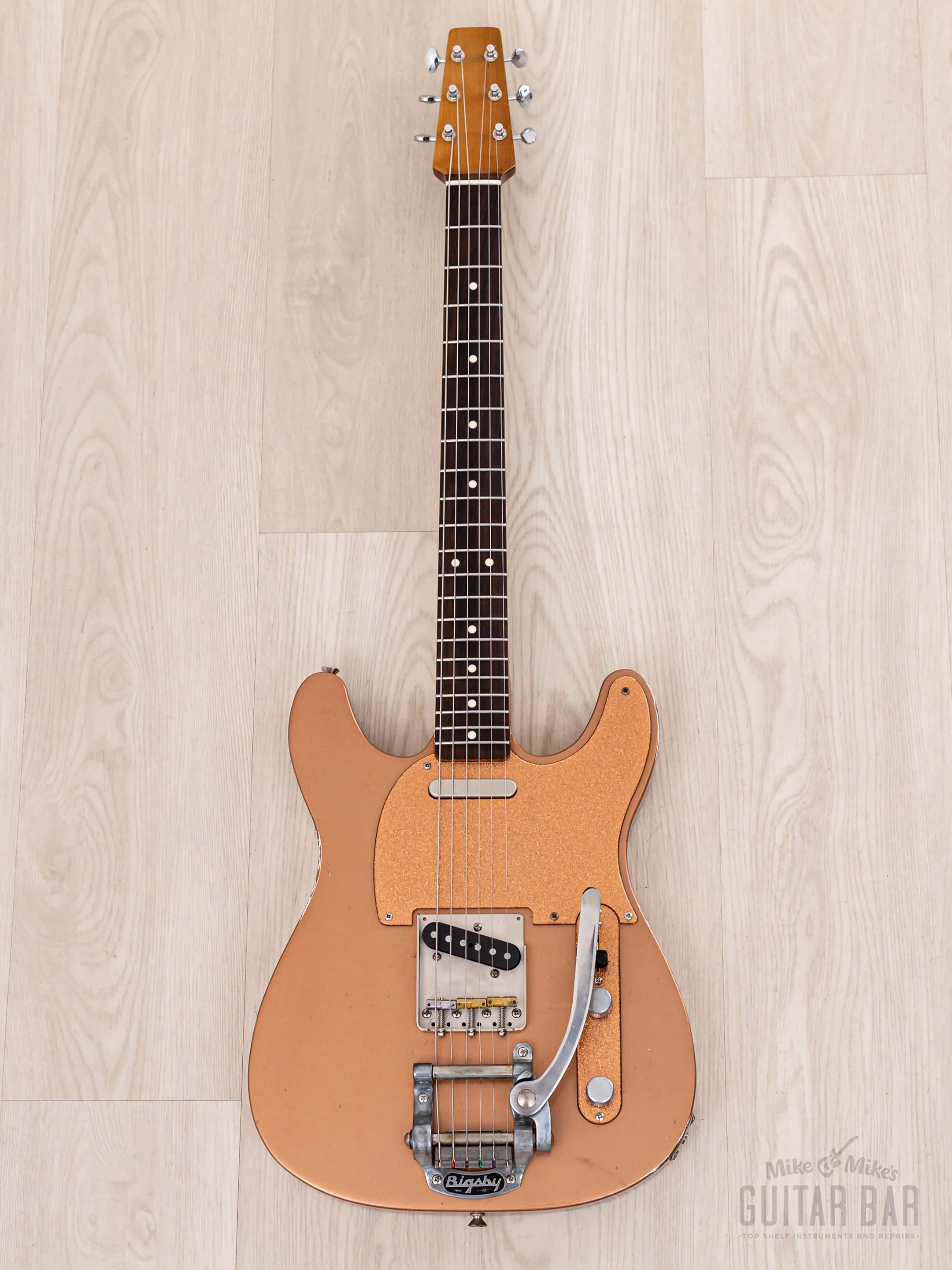 Snakehead T-Style Double Cutaway, MJT Body & Fender-Licensed Musicraft Neck, Copper Lacquer w/ Bigsby, Porter Pickups, Case - Image 2
